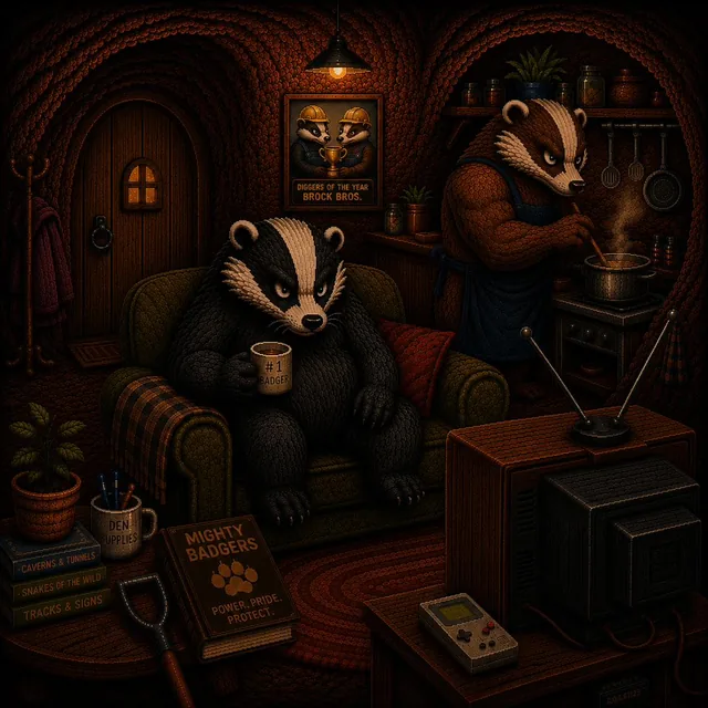 Baron and Baxter at home, a quiet evening