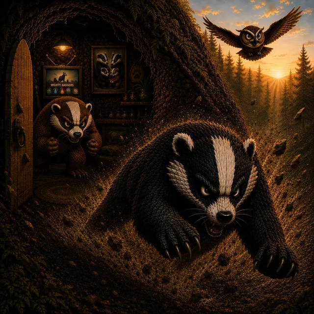 Baron bursts out of a tunnel at sunset, ready for the hunt